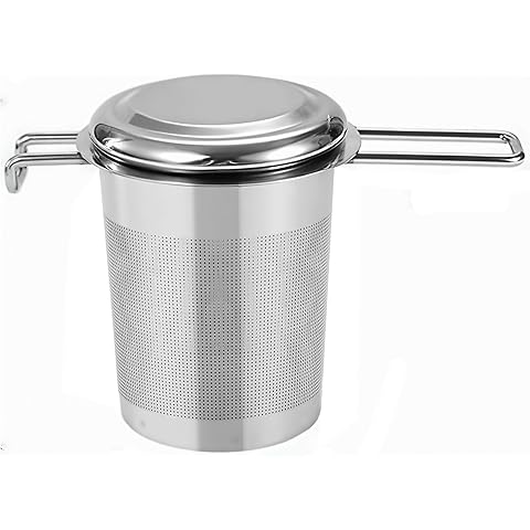 Premium Tea Infuser Strainer – Silicone-Rimmed 304 Stainless Steel Filter for Loose Leaf Herbal Teas