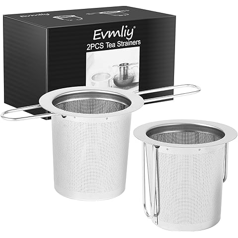 Premium Tea Infuser Strainer – Silicone-Rimmed 304 Stainless Steel Filter for Loose Leaf Herbal Teas