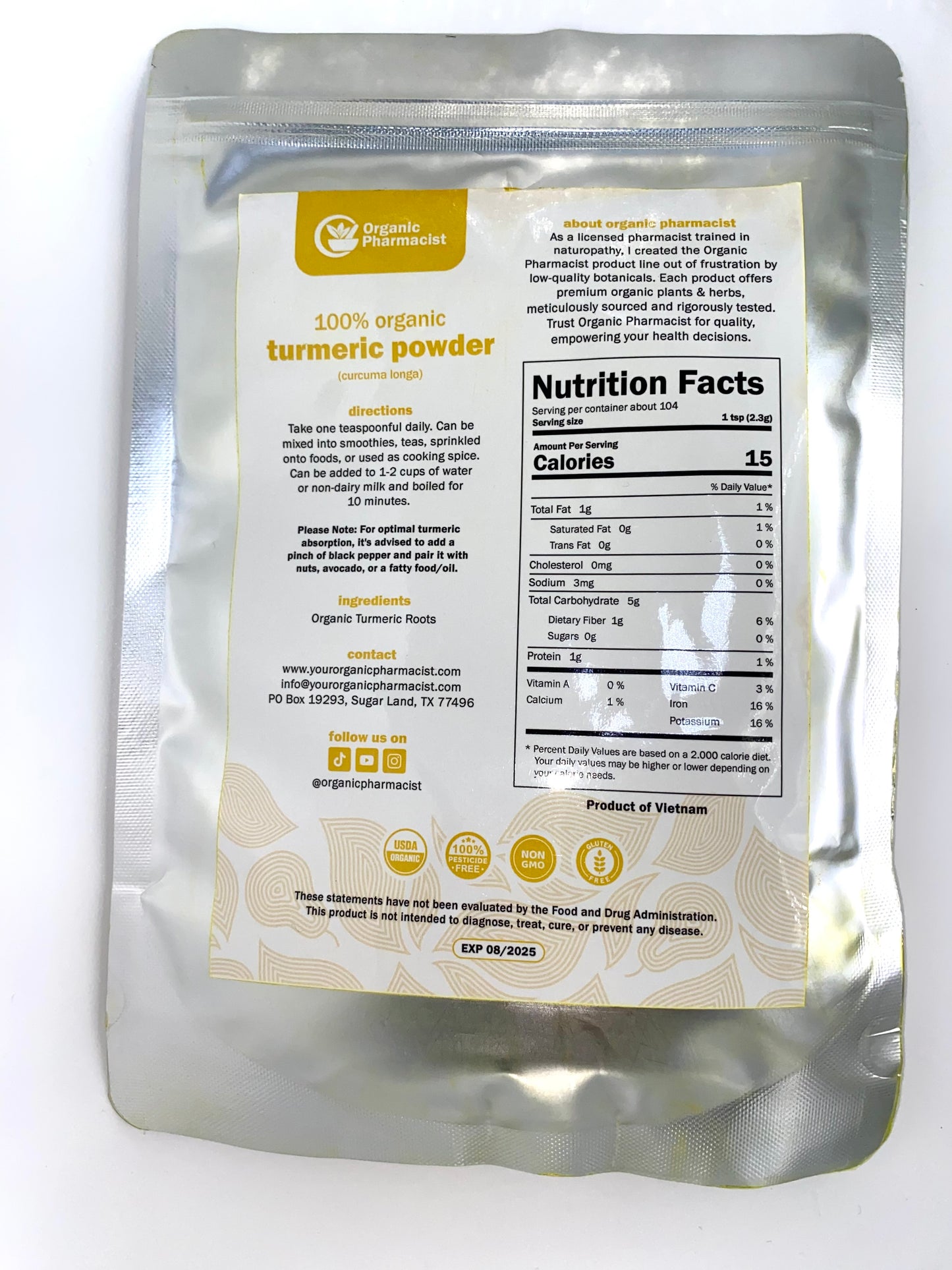 Turmeric Powder (Curcuma Longa)- Joint pain relief /Arthritis pain relief - Doctor Recommended