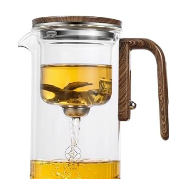 Enchantitea Borosilicate Glass Tea Pot – Heat-Resistant Clear Teapot with Infuser for Loose Leaf & Blooming Teas