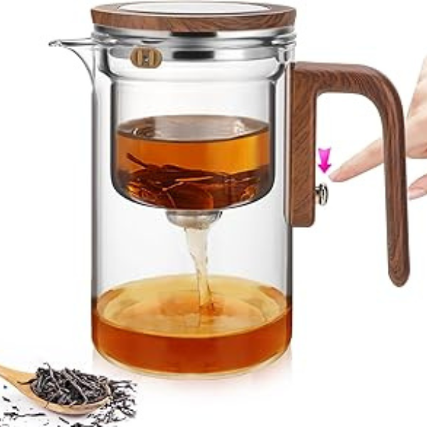 Enchantitea Borosilicate Glass Tea Pot – Heat-Resistant Clear Teapot with Infuser for Loose Leaf & Blooming Teas