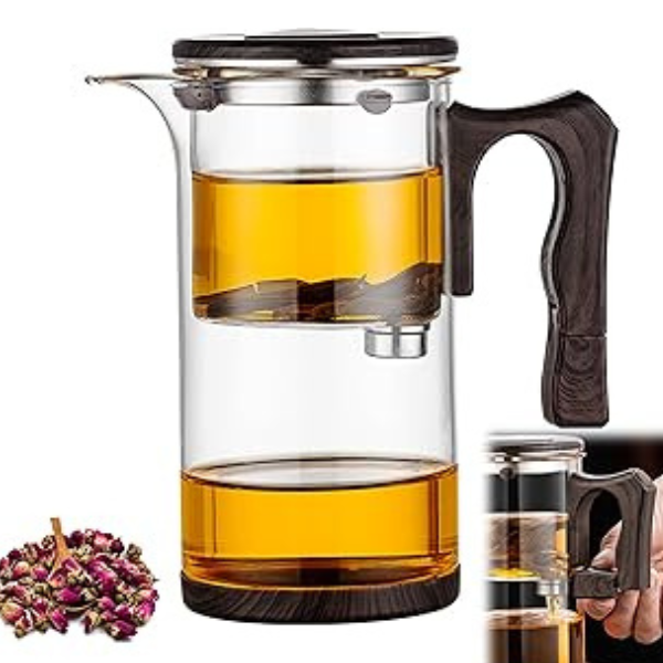Enchantitea Borosilicate Glass Tea Pot – Heat-Resistant Clear Teapot with Infuser for Loose Leaf & Blooming Teas