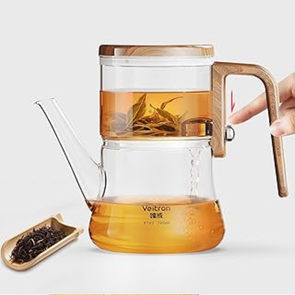 Enchantitea Borosilicate Glass Tea Pot – Heat-Resistant Clear Teapot with Infuser for Loose Leaf & Blooming Teas