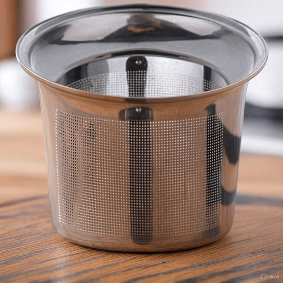 Premium Tea Infuser Strainer – Silicone-Rimmed 304 Stainless Steel Filter for Loose Leaf Herbal Teas
